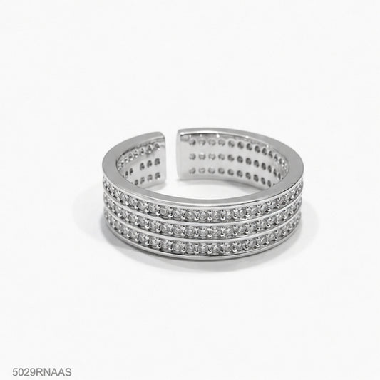 Silver Crystal Band Ring