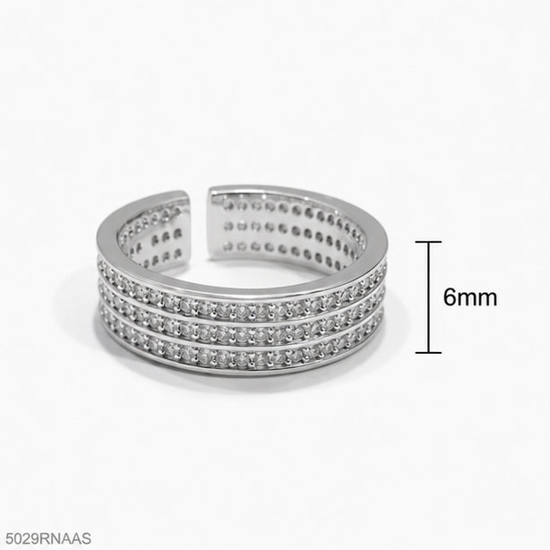 Silver Crystal Band Ring