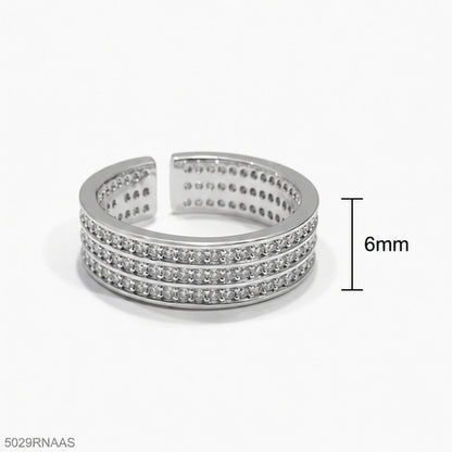 Silver Crystal Band Ring