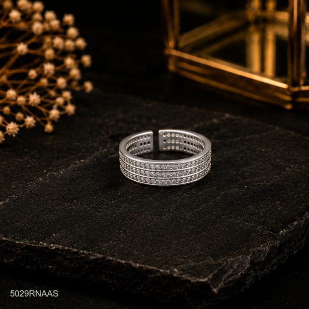Silver Crystal Band Ring
