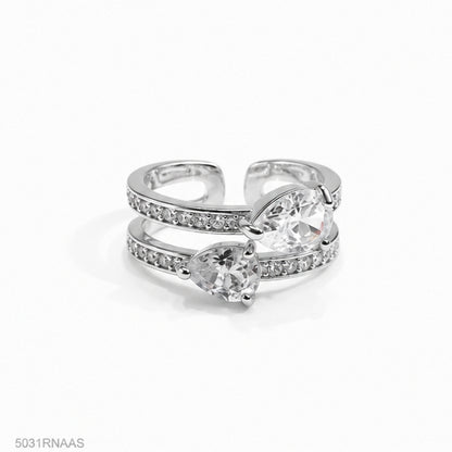 Silver Solitaire Crystal Ring