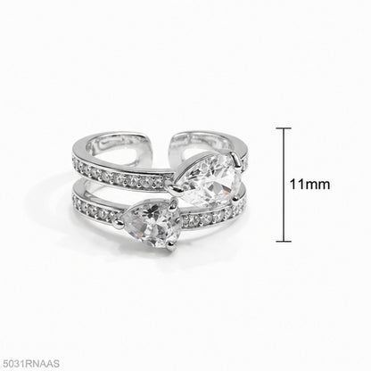 Silver Solitaire Crystal Ring