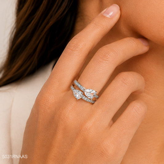 Silver Solitaire Crystal Ring