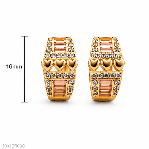 Golden Geometric Statement Bali Earrings