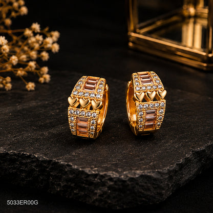 Golden Geometric Statement Bali Earrings
