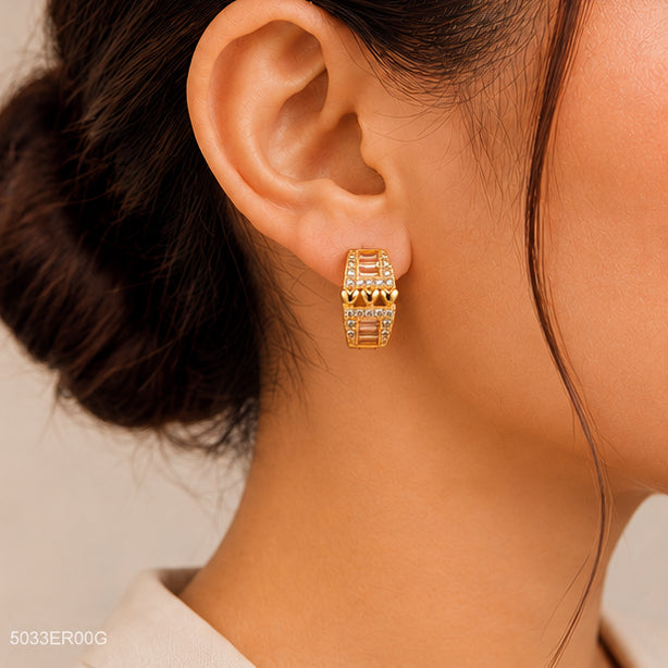 Golden Geometric Statement Bali Earrings