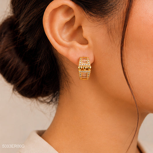 Golden Geometric Statement Bali Earrings