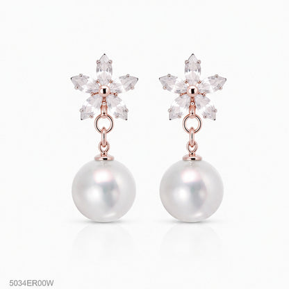 White Pearl Drop Earrings
