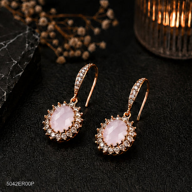 Pink Halo Drop Earrings