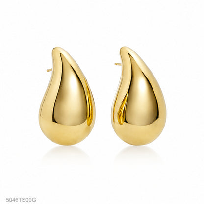 Sculptural Gold Teardrop Earrings