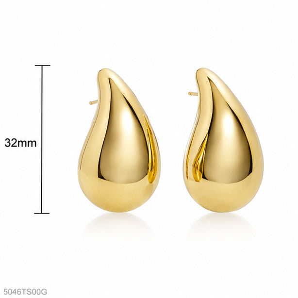 Sculptural Gold Teardrop Earrings
