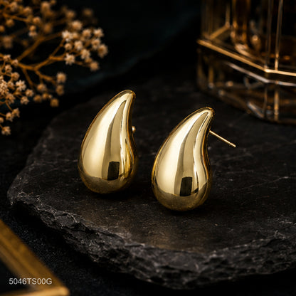 Sculptural Gold Teardrop Earrings