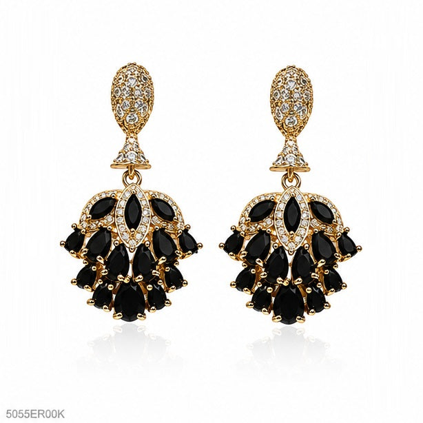 Black Chandelier Statement Earrings