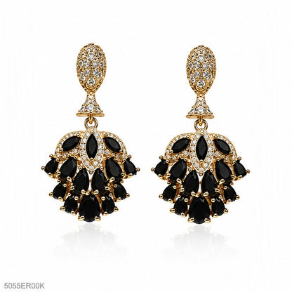 Black Chandelier Statement Earrings
