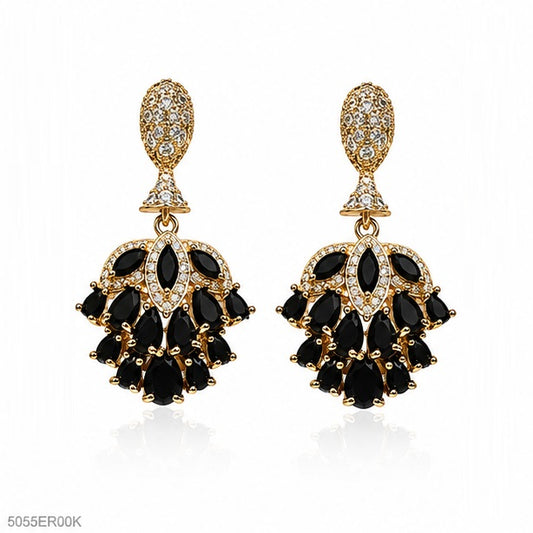 Black Chandelier Statement Earrings