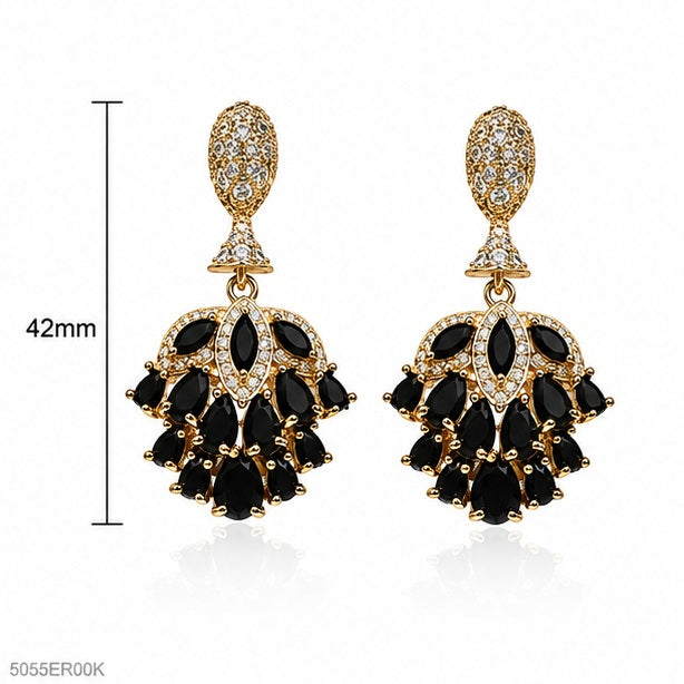 Black Chandelier Statement Earrings