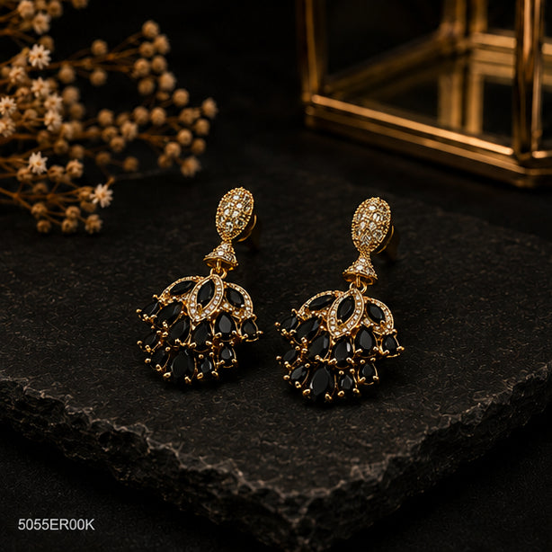 Black Chandelier Statement Earrings