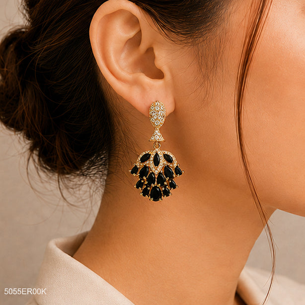 Black Chandelier Statement Earrings