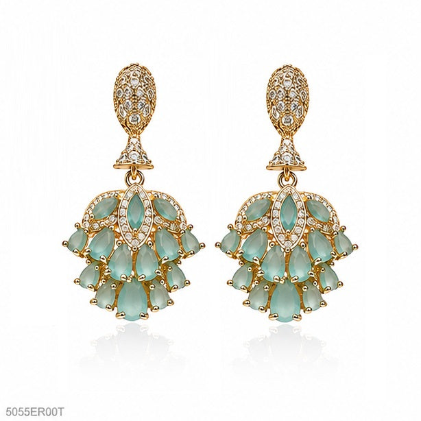 Mint Green Chandelier Statement Earrings