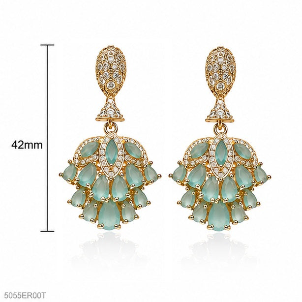 Mint Green Chandelier Statement Earrings