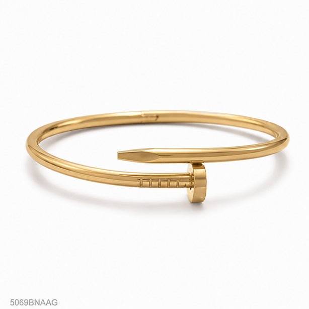 Minimal Open End Golden Bangle