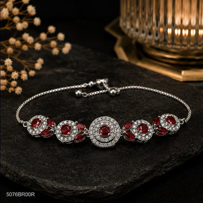Red Crystal Circle Bracelet