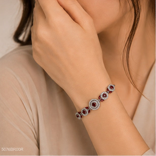 Red Crystal Circle Bracelet