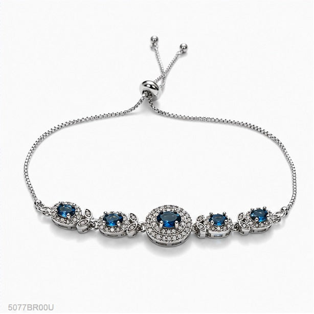 Blue Crystal Floral Bracelet