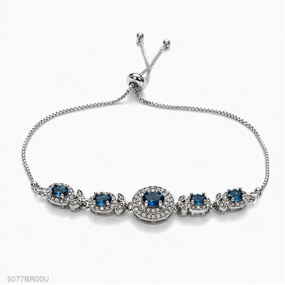 Blue Crystal Floral Bracelet