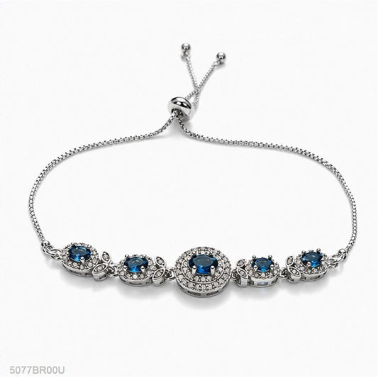 Blue Crystal Floral Bracelet