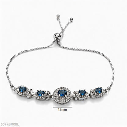 Blue Crystal Floral Bracelet