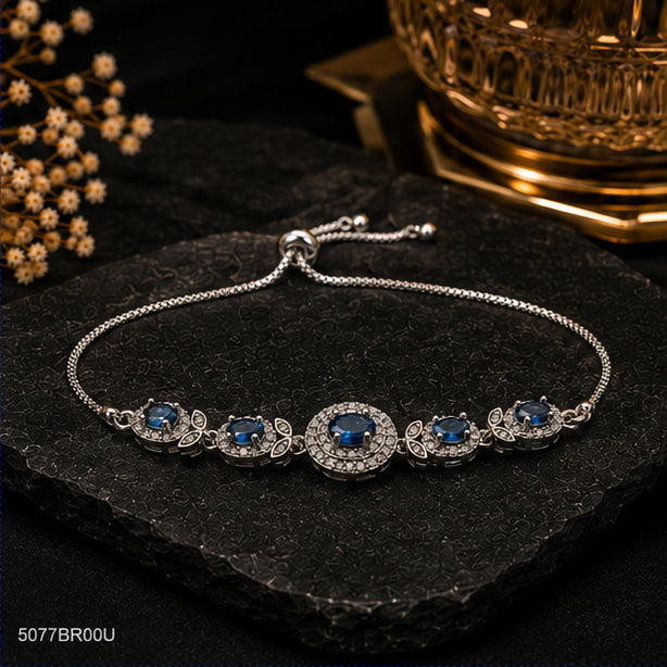 Blue Crystal Floral Bracelet