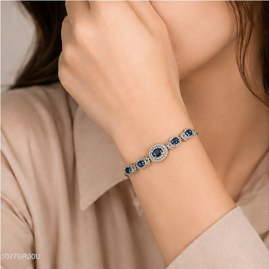 Blue Crystal Floral Bracelet