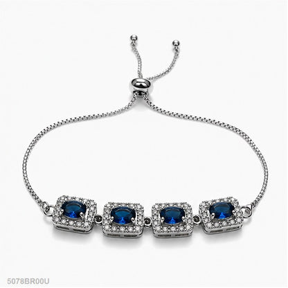 Blue Square Crystal Bracelet