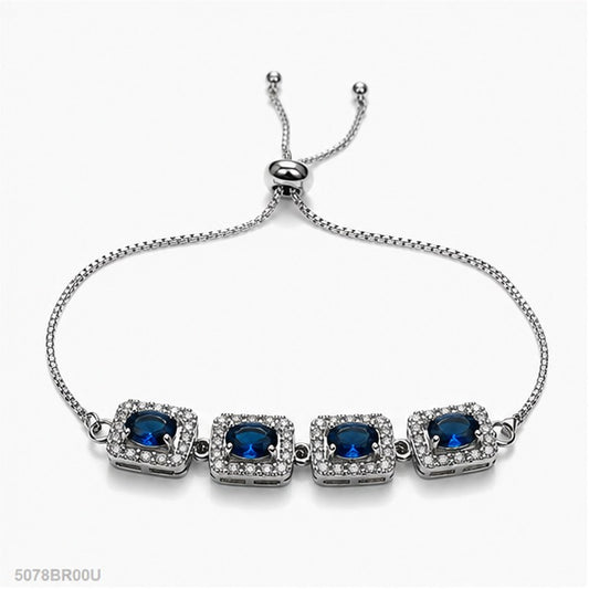 Blue Square Crystal Bracelet