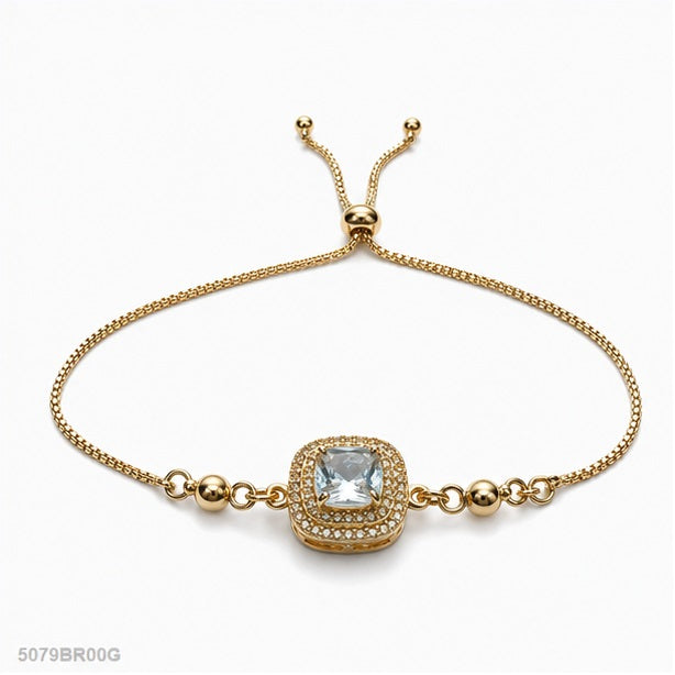 Golden Square Crystal Bracelet