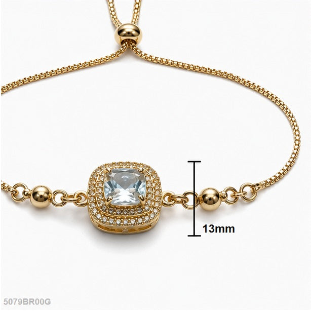 Golden Square Crystal Bracelet