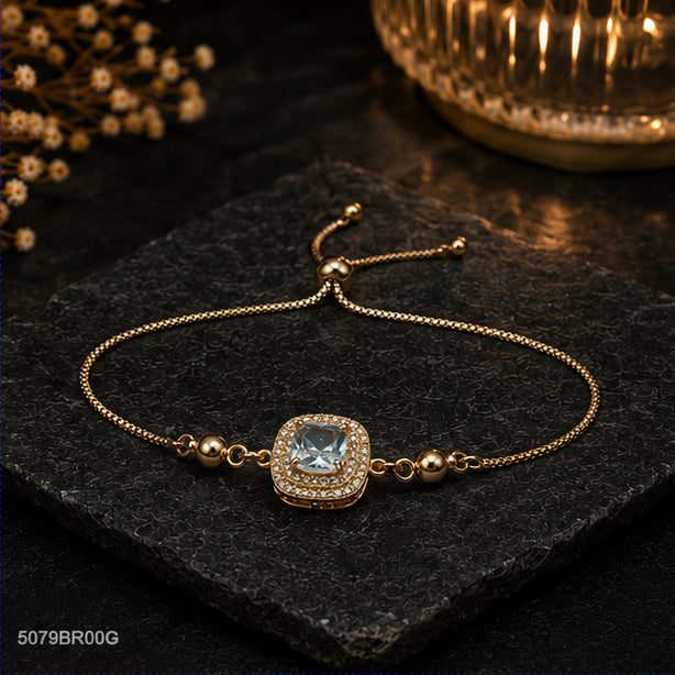 Golden Square Crystal Bracelet