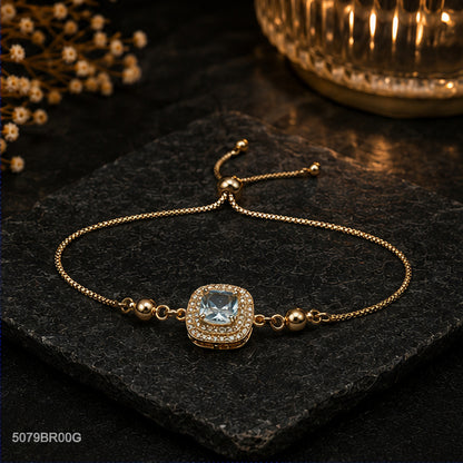 Golden Square Crystal Bracelet