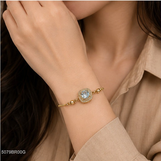 Golden Square Crystal Bracelet