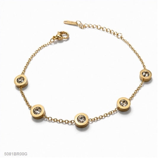 Golden Round Crystal Bracelet