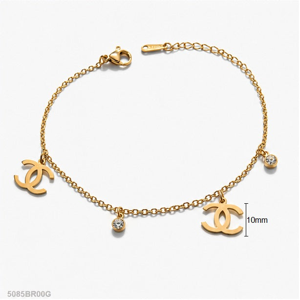 Golden Round Crystal Bracelet