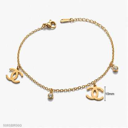 Golden Round Crystal Bracelet