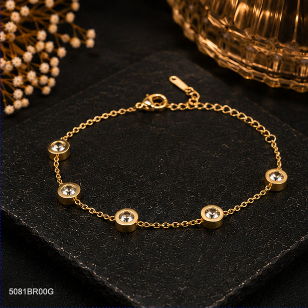 Golden Round Crystal Bracelet