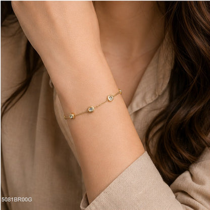 Golden Round Crystal Bracelet