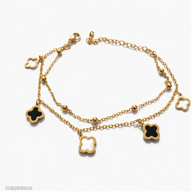 Golden Clover Charm Bracelet
