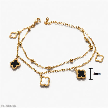 Golden Clover Charm Bracelet