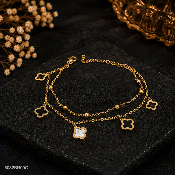 Golden Clover Charm Bracelet