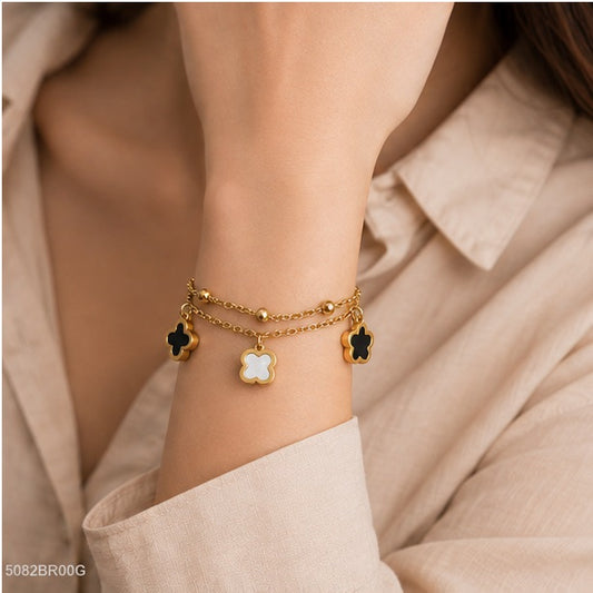 Golden Clover Charm Bracelet