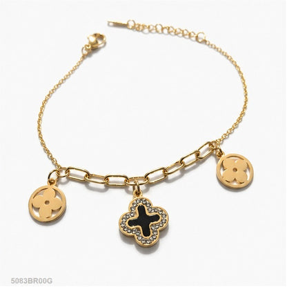 Golden Charm Link Bracelet